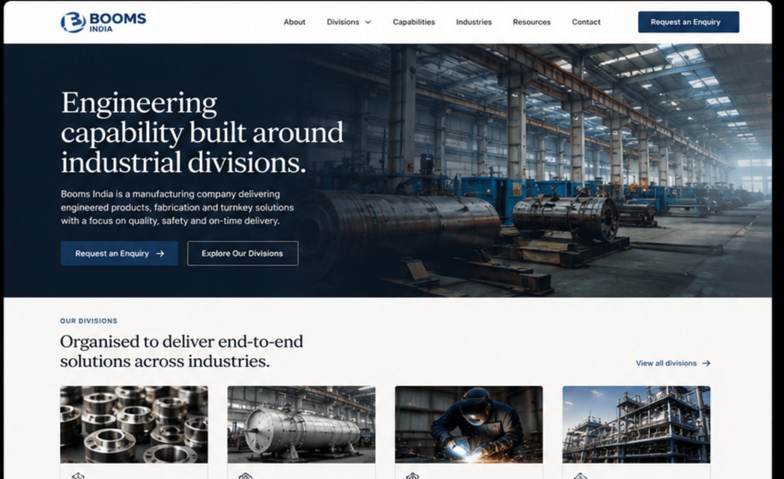 The Booms India website homepage
